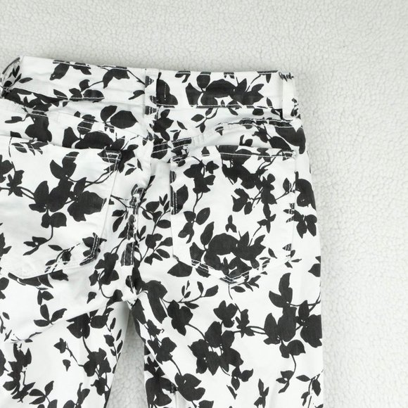 NYDJ Not Your Daughters Jeans Womens 2 White Black All Over Print Ankle Skinny - Picture 5 of 11